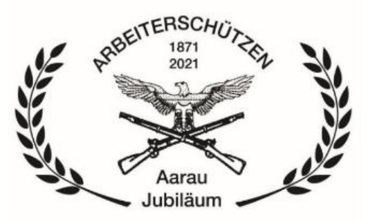 Das Logo der Arbeiterschützen Aarau zum 150-Jahre-Jubiläum